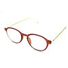 ColorViper Flexible Memory Frame reader Unisex lightweight Reading Glasses (Round transparent shiny brown, 1.00)