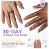 SAVILAND French Gel X Nail Kit: Long-lasting Extra Short Square Press On Nails DUO Thick & Perfect Nude French Gel X Tips Chip-Free Sturdy-Fit Solid Nail Glue Gel U V/LED Lamp Nail Supplies