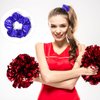 12 Pcs PU Leather Cheer Hair Scrunchies Gold Scrunchy School Performance Ponytail Holder Hair Accessories for Cheerleading Teen Girls College Sports (Blue)
