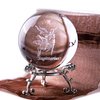 3D Laser Constellation Crytsal Ball Crystal Paperweight Full Sphere Glass Fengshui With Sliver-Plated Flowering Stand(Sagittarius)