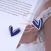 Sttiafay Vintage Blue Heart Earrings Enamel Heart Drop Earrings Acrylic Love Heart Earrings C Shape Hoop Earrings Gold Open Circle Earrings Jewelry for Women