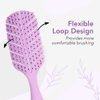 Jovica Detangling Hair Brush for Women Men and Children – Straight Curly Wet and Dry Hair – Leaf Shape (Purple)