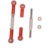 2PCS Treehobby RC Front Rear Metal Adjustable Steering Linkage Servo Link 80-100mm Pull Rod Compatible with traxxas Slash 4x4 5807 Stampede HQ727 1/10 RC Car Upgraded Parts,Red