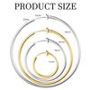 Magitaco 8 Pairs Clip On Hoop Earrings Stainless Steel Clip On Earrings for Women Fake Hoop Earrings Spring Hoop Earrings For Non-Pierced Ears Gold+Silver