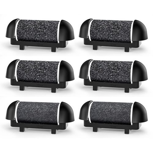 6 Pack Replacement Roller Refill Heads for Electric Callus Remover for Feet,Pedicure Kit Refill Rollers Extra 4 Regular Coarse & 2 Fine Coarse Electronic Foot File