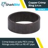 SharkBite 3/4 Inch Copper Crimp Rings, Pack of 25, PEX Pipe, PE-RT, 23103CP25