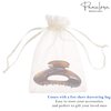 Parcelona French Ovale Medium 3.5 Inch Tortoise Shell Brown Celluloid Covered Spring Hair Claw Clip Clamp for Women