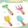 Beach Toy Scoop Sand Spade, Kids Small Garden Tool Set Toy, Rake, Spade, Hoe and Leaf Rake, Beach Shovels Spade Toy, Stainless Steel Sturdy Sandbox Kit Essential Beach Gear Accessories, 4 Pack