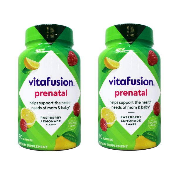 Vitafusion PreNatal Multi Vitamins, 90 Gummies each (Value Pack of 2)