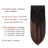 Real Clip in Hair Extensions Natural Black to Chestnut Brown Highlight Black 8 Pieces - Premium Double Weft Thick Remy Hair Extensions Clip in Human Hair (20" / 20 inch, (1BT6) P1B, 122 grams/4.3 Oz)
