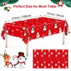 3 Pcs Christmas Tablecloth - Snowman Christmas Table cover, Disposable Plastic Rectangle Xmas Snowman Snowflakes Party Table cloths for Christmas Table Decorations and Party Supplies, 54 x 108 Inch