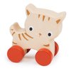 Mentari Toys - Kitten on Wheels - Wooden Cat Push Toy for Babies and Toddlers - Natural Wood Handheld Toy with 4 Wheels - Enhances Motor Skills - Fosters Imaginative Play - Age 6m+