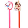 2PCS Inflatable Stick Horse - Inflatable Horse Head on Stick Horse Costume Pony/Halloween/Western Cowboy/Horse Baby Shower Birthday Party Decorations Supplies Favors, 37 Inches (RedPink)