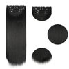 Straight Black Hair Extensions for Women, Clip in Long Wavy Hair Extensions Double Weft Synthetic Hair Extension, Thick Hairpieces for Thinning Hair(20Inch, 4Pcs)