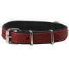 Genuine Red Leather Metal Paw Studs Soft Red Leather Padded Dog Collar 5/8" Wide. Fits 10"-12" Neck.