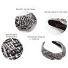 YETASI Black Knotted Headband for Women with Hints of White Threading is Unique. Tweed White Black Headbands for Women Top Knot