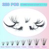 Wffenhefragrance DIY Volume eyelash extensions Kit - Lashes cluster 30D+40D D Curl Individual Lashes | Thick Eyelash extensions Kit 320pcs | Thin Band Cluster Lashes with Bond, Seal, and Tweezers
