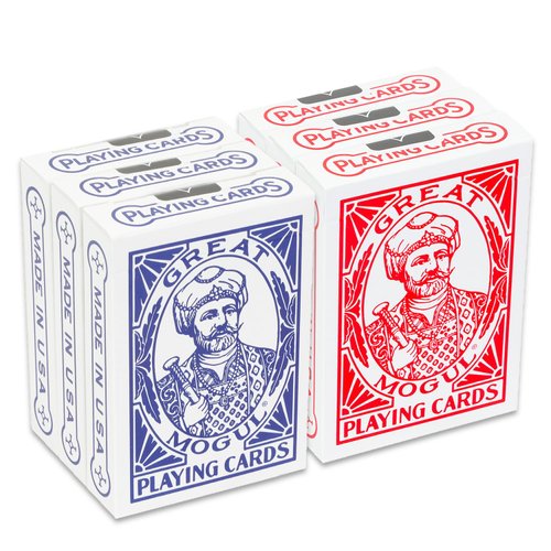 Bicycle Vintage Great Mogul Rider Back Playing Cards 6 Pack - Bundle with 6 Air Cushioned Playing Card Decks in Collectable Box Playing Cards Bulk