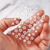 30 Sheets White Flower Nail Stickers 3D Self-Adhesive Floral Nail Decals Small Daisy Nail Art Supplies White Flowers Nail Design Sticker for Women Wedding Acrylic Nails Decoration Accessories Charms