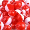 Coopay Fishing Bobbers 30Pcs-50Pcs/Lot Hard ABS Fishing Floats Set Snap on Float Red/White Bobbers Push Button Round Buoy Floats Fishing Tackle Accessories (1inch-50pcs)