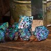 Cusdie 7-Die Sharp Edges DND Dice Set, Cat Pattern Polyhedral D&D Dice Set for DND Dungeons and Dragons TTRPG Role Playing Games