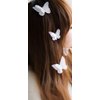 6Pcs White Double Embroidery Lace Butterfly Hair Clip Accessories for Women Girl Baby
