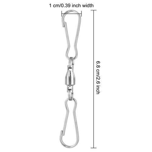 KUUQA 12 Pack Spinning Dual Clip Swivel Hooks for Wind Spinners, Hanging Windsock, Bird Feeders, Wind Chimes Crystal Twisters Party Supply