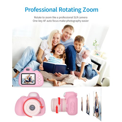 cjc Kids Toys Camera, for Boys Girls 3-12,Birthday Gifts for 3 4 5 6 7 8 Year Old Toddler, Upgrade Kids Camera for Child with 20X Zoom HD 1080P Video 32GB SD Card (Pink)
