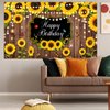 Sunflower Happy Birthday Party Decorations Rustic Wood Photography Butterfly Sunflower backdrop Banner Background for Indoor Outdoor Birthday Party Baby Shower Decor Supplies