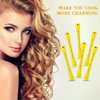 96 Pieces Hair Perm Rods, Cold Wave Rods Plastic Perming Rods Heatless Curlers Rollers with 2 Steel Pintail Comb Rat Tail Comb for Hairdressing Styling Tools (Yellow,0.28 Inch/ 0.7 cm)