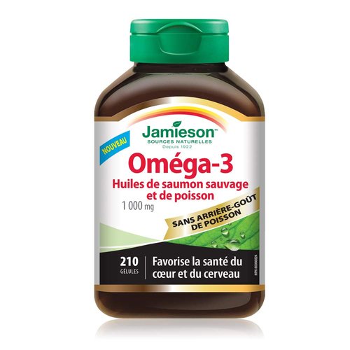 Jamieson No Fishy Aftertaste - Wild Salmon & Fish Oil 210 SoftGels