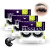 Laflare 3D False Eyelashes Russian Max Volume Strip Lashes | Fluffy, Wispy, Lightweight | Faux Mink Eyelashes Extension C Curl Wispy Handmade Soft Reusable 3 Packs Value Combo. (FCM01X3C)