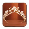 Gortin Flower Crown Bride Wedding Headband Gold Leaf Bridal Princess Headpiece Pearl Wedding Tiara Hair Accessories for Women