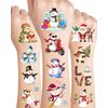 220 Pieces Cute Snowman Temporary Tattoos Stickers,20 Sheets Christmas Winter Snowman Themed Tattoos Stickers Party Decoration Supplies Party favors for Kids Adults