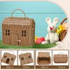 Wettarn Handmade Rattan Doll House Rattan House Shape Shoulder Bag Wicker Basket with Lid for Doll Toys Rattan Storage Basket Small Dollhouses Cute Woven Handcrafted Artwork Gift (Khaki)