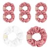 CIEHER 8 Pcs Hair Scrunchies for Bachelorette Party Favors, Bridesmaid Proposal Gifts Bride Scrunchies Bridesmaid Scrunchies Bachelorette Party Hair Ties, Bridal Shower Decorations (White & Rose Gold)