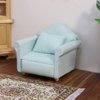 Dollhouse Couch Miniature Furniture Sofa with Pillows for Living Room Desktop Decoration Fabric Sofa Mini Home Scene Accessories Ornament (Single Sofa, Green)
