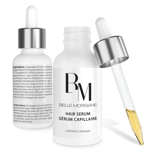 Belle Morgane Hair Growth Serum, 1 oz, Organic Hair Serum for Hair Loss & Thinning in Women & Men. Scalp-Stimulating Hair Oil for Growth & Strength, Suitable for All Hair Types