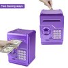 Kelibo Electronic Money Bank for Kids, Elctronic Password Security Piggy Bank Mini ATM Cash Coin Saving Box Smart Voice, Toy Gifts Birthday Gift for Children (Purple)