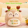 CozyWorld 12" Get Well Soon Sika Deer Plush Pillow,Soft Deer Plushie,Cute Stuffed Animals Hugging Pillow,Get Well Soon Gift for Women Girls Kids Patient Feel Better Plush Toy