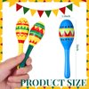 12 Pcs Colorful Wooden Maracas and 6 Pcs Mini Sombrero Hats - Mexican Fiesta Party Favors and Supplies for Carnivals