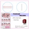 BABALAL Round Press on Nails Short Fake Nails Cow Print French Tip Glue on Nails 24Pcs Oval Acrylic Nails for Women and Girls