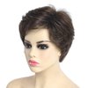 SYXLCYGG Old Lady Wig Short Brown Bob Wig White Women Hair Wig Ladies Wavy Synthetic Older Womens Wigs Fluffy 2.7 OZ Free Wig Cap