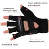 FitsT4 Sports Half Mitts MMA Training Boxing Punch Bag Kickboxing Sparring Grappling Martial Arts Muay Thai Taekwondo Wrist Wraps Support Gloves for Women Men Black L