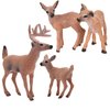 Gemini&Genius Animal Toys Whitetail Deer Figurines with Cub, 4Pcs Reindeer Family Woodland Animal Toys, Great for Kids Party Favors, Treasure Box Prizes, Goodie Bag Fillers, Family Fun or Cake Toppers