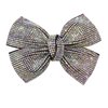 LINAYOHA 1 Pcs White Elegant Jewelry Crystal Shiny Rhinestones Butterfly Hair Bow Claw Clip Accessories For Women Girl Flower Princess Headwear Hair Pin Barrette Christmas Gift