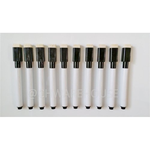 New 100 Pieces Dry Erase Markers with Eraser & Magnet, Low-odor, Black