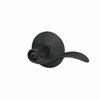 Schlage F40 ACC 622 Accent Door Lever, Bed & Bath Privacy Lock, Matte Black