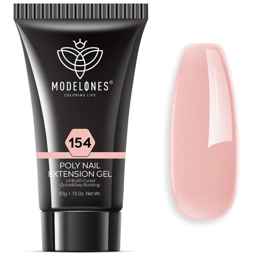 modelones Poly Nail Gel Builder Nail Extension Gel Nude Nature Color Light Apricot Acrylic Nails Enhancement Thickening Trendy Nail Art Design Salon Professional Technician Tool 50ML 1.76oz