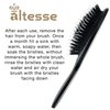 Altesse 8907 Natural Bristle Hair Brush Detangler Brush Medium Air Cushion Matte Black Handle with 7 Rows of Black Boar Bristle and Nylon Hairbrush for Thick Hair Styling and Detangling Made in France
